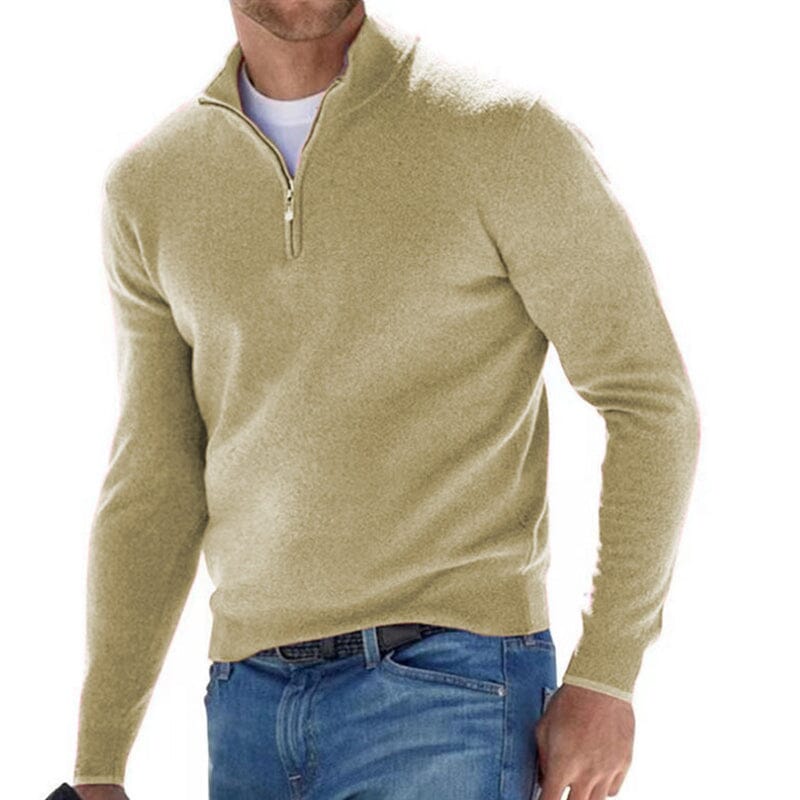 Cashmere Zipper Basic Sweater