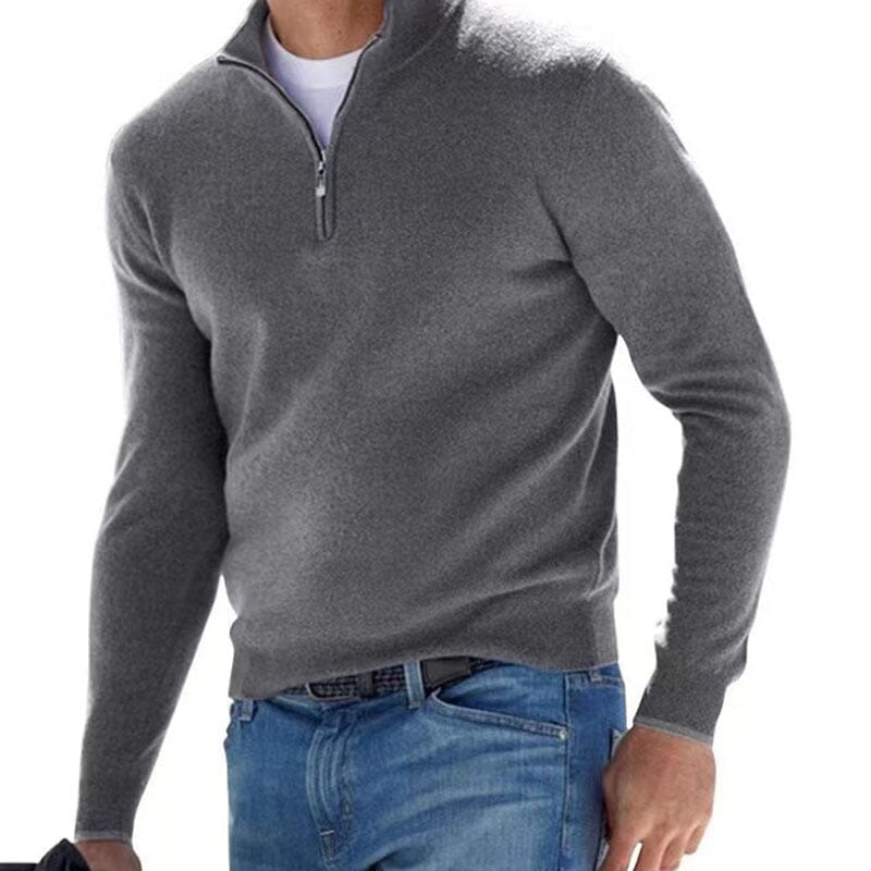 Cashmere Zipper Basic Sweater