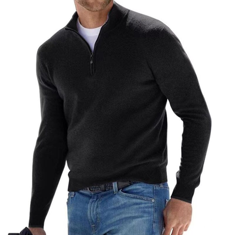 Cashmere Zipper Basic Sweater