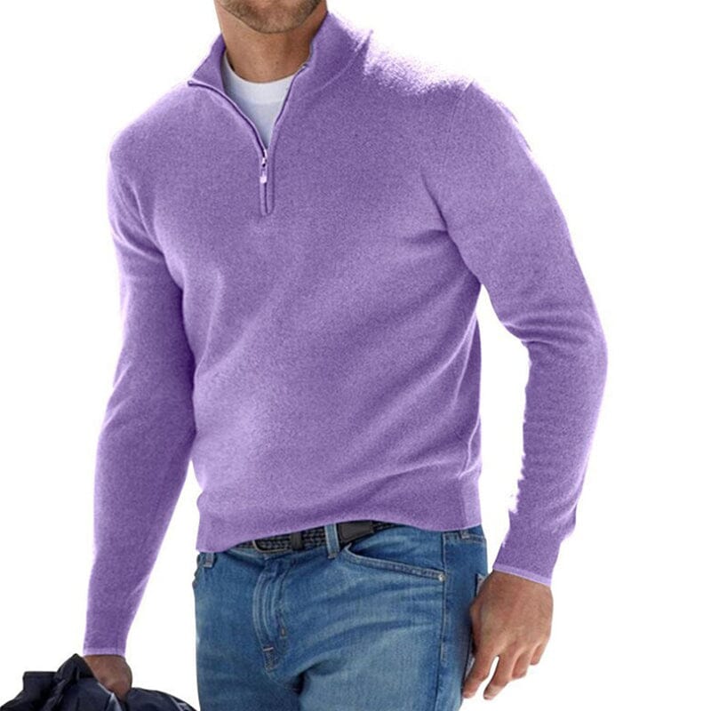 Cashmere Zipper Basic Sweater