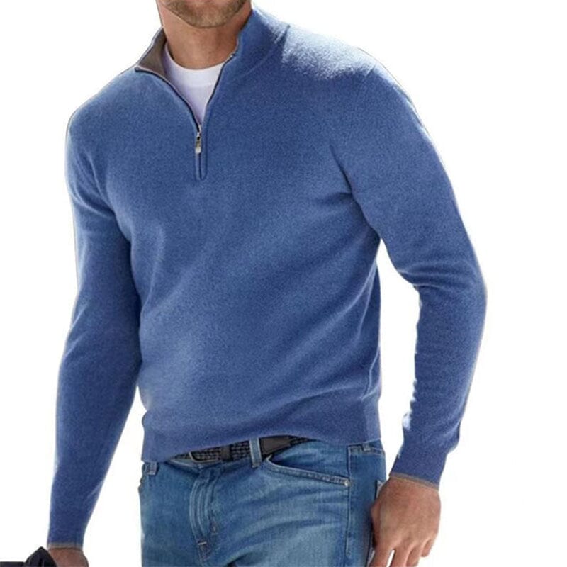 Cashmere Zipper Basic Sweater