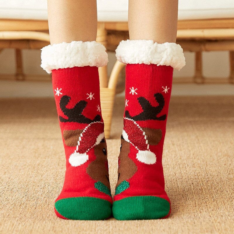 Christmas hot sale reindeer padded cotton socks