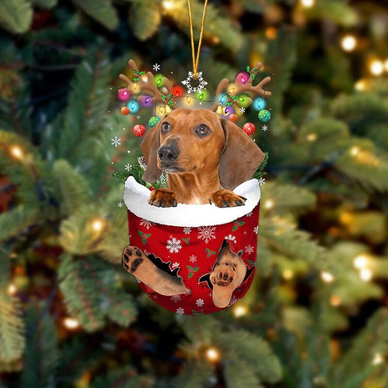 Cute Christmas Sock Dog Ornament