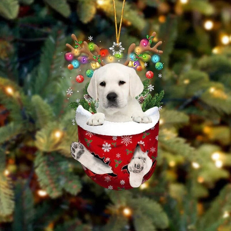 Cute Christmas Sock Dog Ornament