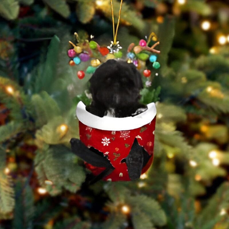 Cute Christmas Sock Dog Ornament