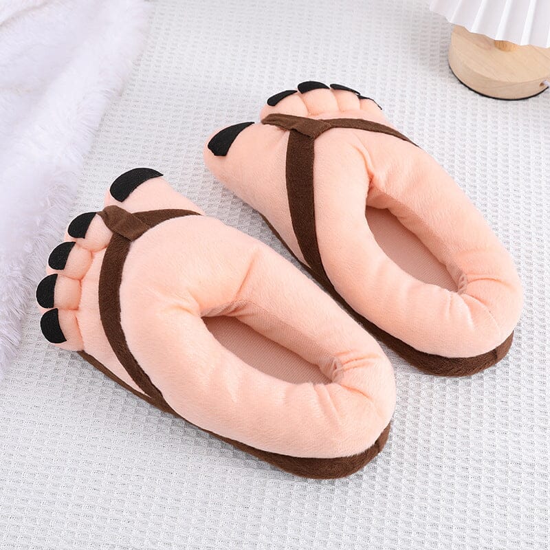 Funny Foot Plush Novelty Slippers