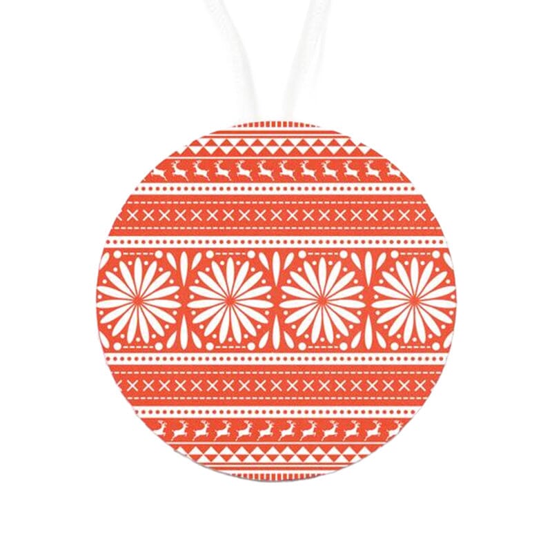 Round Christmas tree hanging sign with patterns
