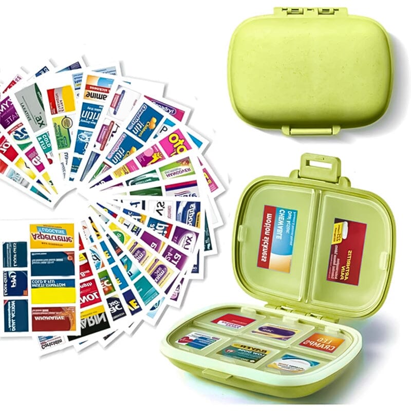 Compartments Pill Box【Free Stickers Included】