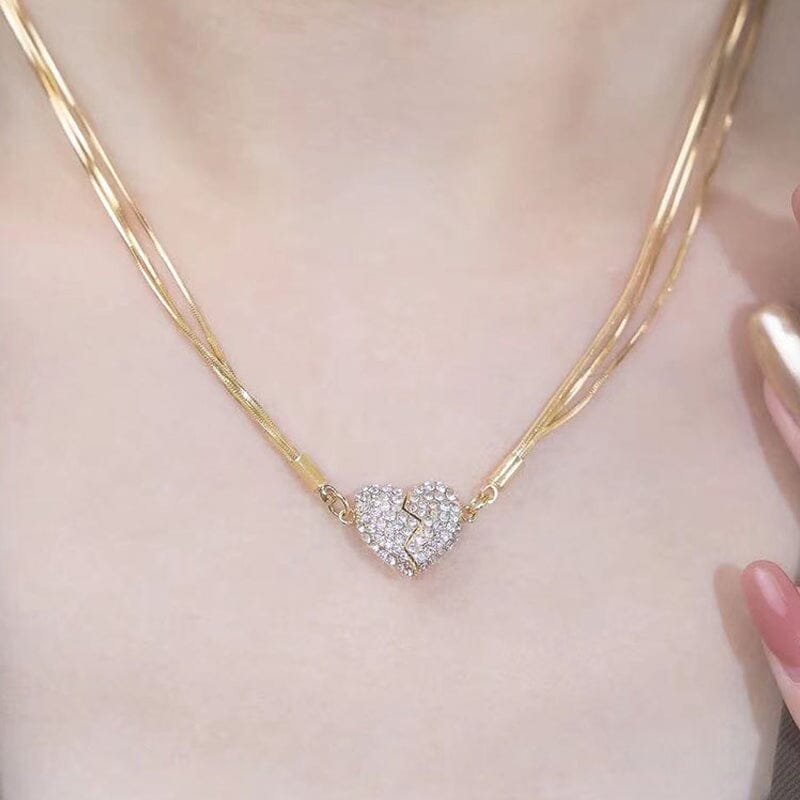 Diamond-Set Magnetic Heart Pendant