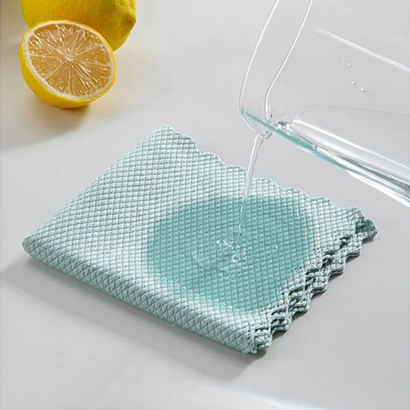 Fish Scale Microfiber Polishing Cleaning Cloth 5 Pcs