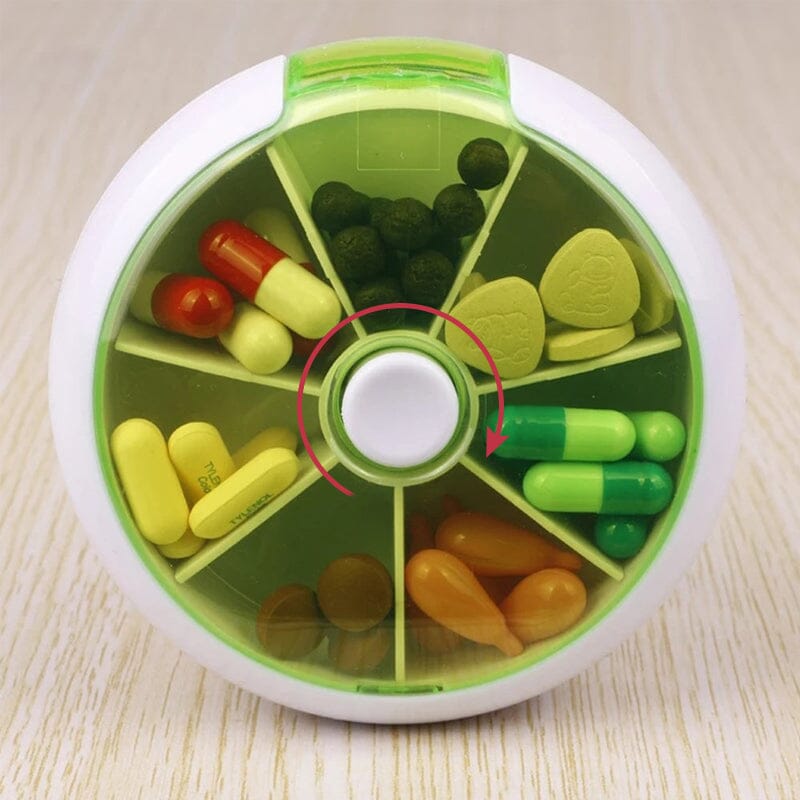 Weekly Portable Round Pill Box