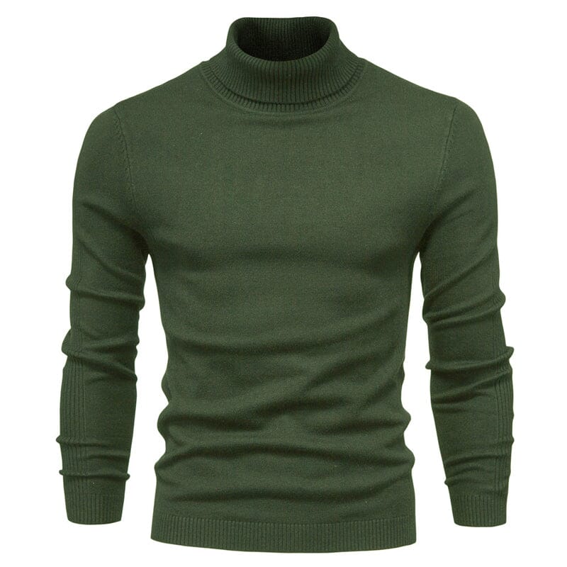 Men's Casual Solid Color Turtleneck Sweater