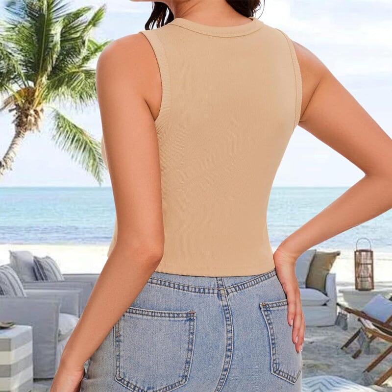 Sleeveless Buttoned Vest