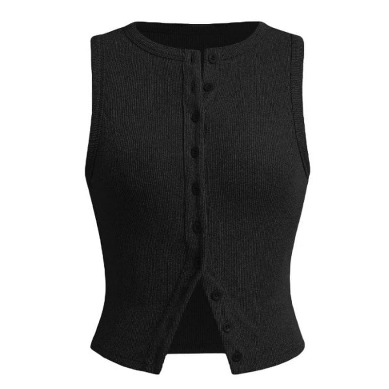Sleeveless Buttoned Vest