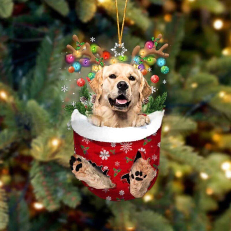 Cute Christmas Sock Dog Ornament