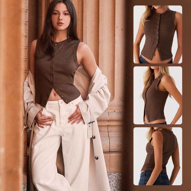 Sleeveless Buttoned Vest