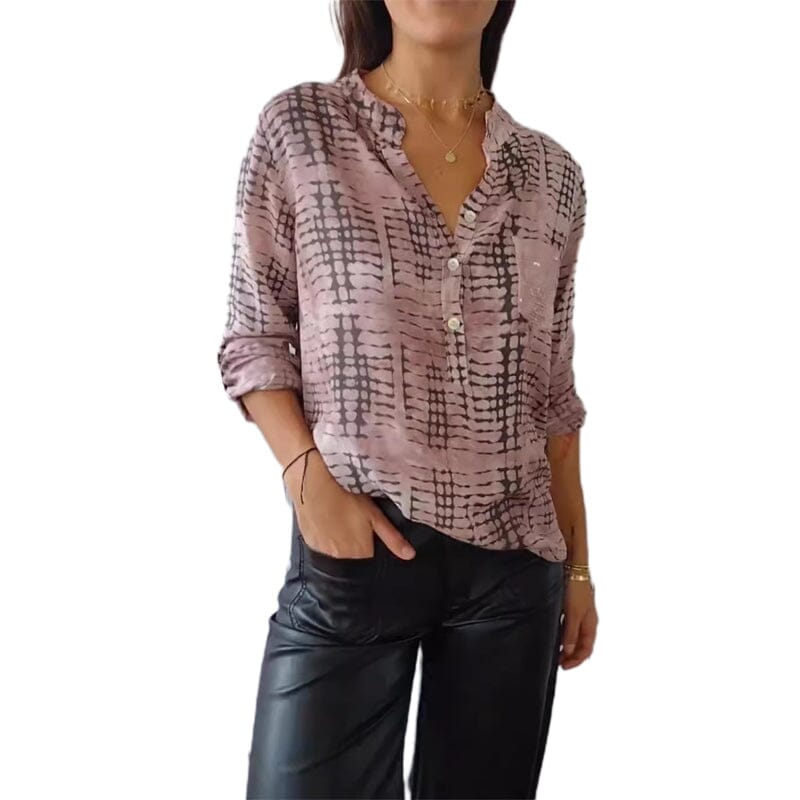 Casual Pockets Pleated Blouses