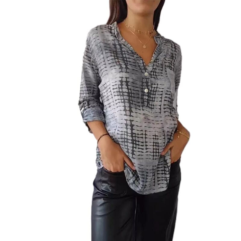 Casual Pockets Pleated Blouses