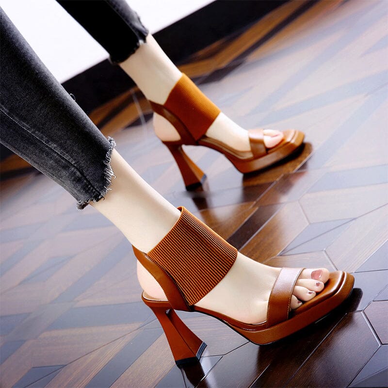 Square Toe High Heeled Sandal