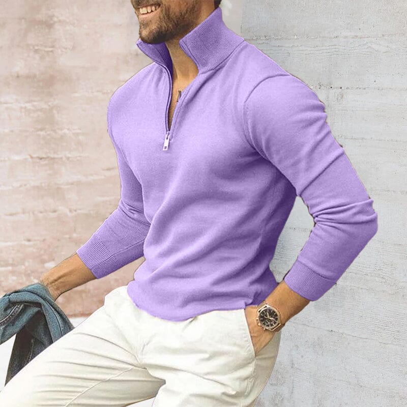 Cashmere Zipper Basic Sweater