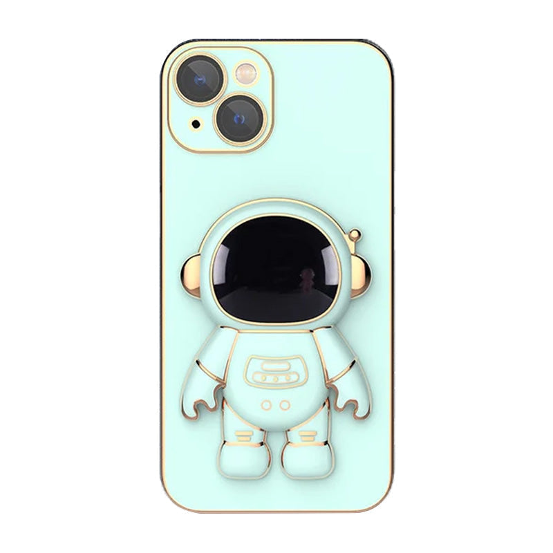 6D Plating Astronaut Hidden Stand Case Cover for iPhone