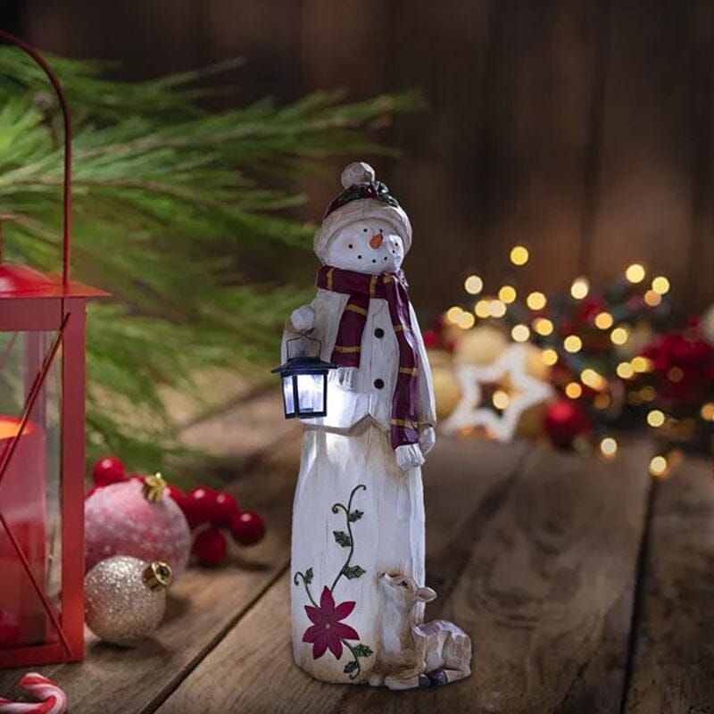 Woodland Snowman with Lantern