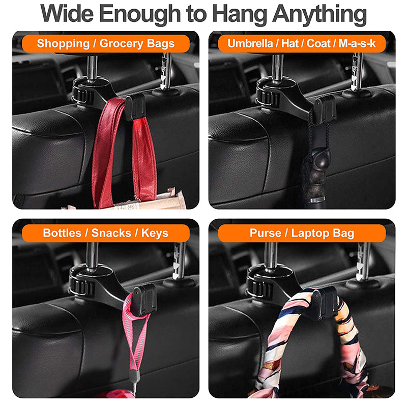 2 In 1 Car Seat Hooks For Bags With Phone Holder