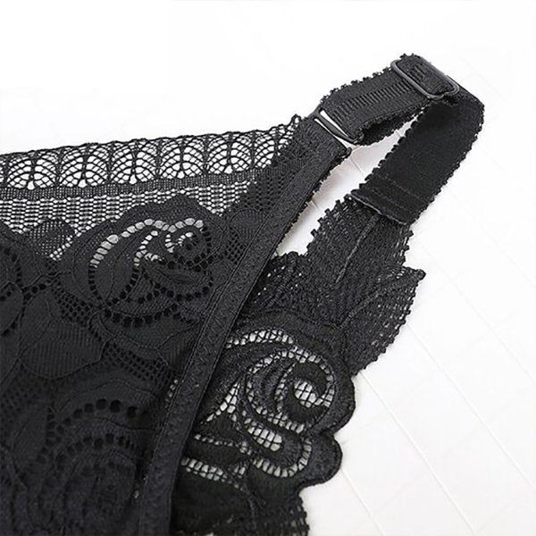 Rose Embroidery Front Closure Wireless Bra