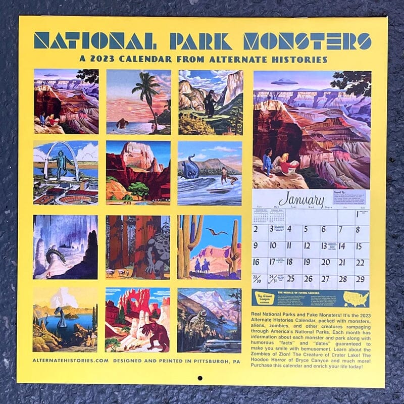 2023 National Park Monsters Calendar