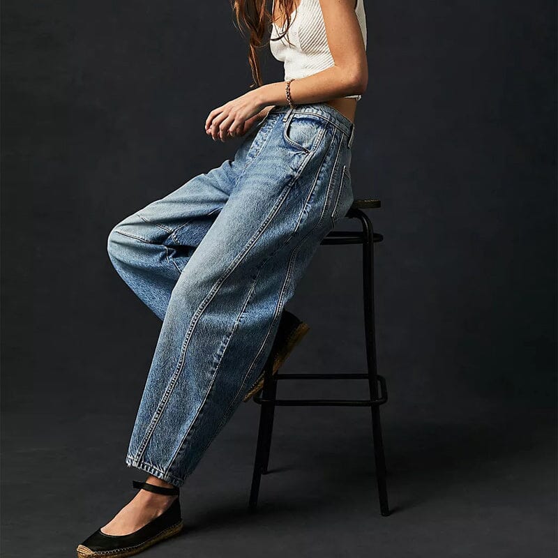 Mid-Rise Barrel Jeans