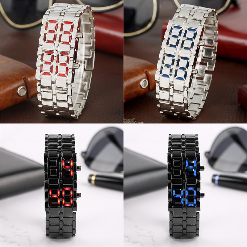 Comfybear™Men‘s Lava LED Digital Stainless Steel Bracelet Watch