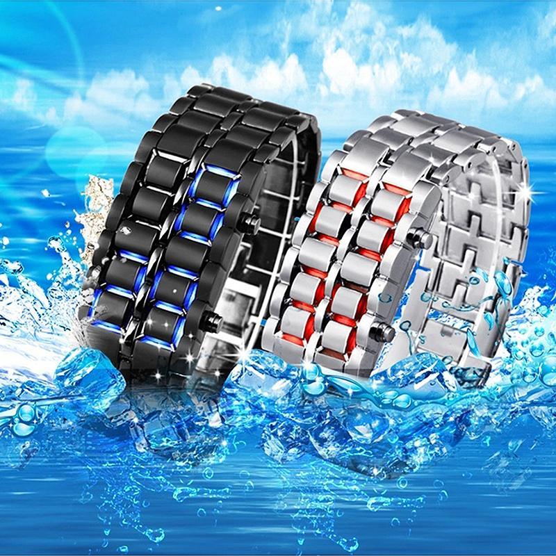 Comfybear™Men‘s Lava LED Digital Stainless Steel Bracelet Watch
