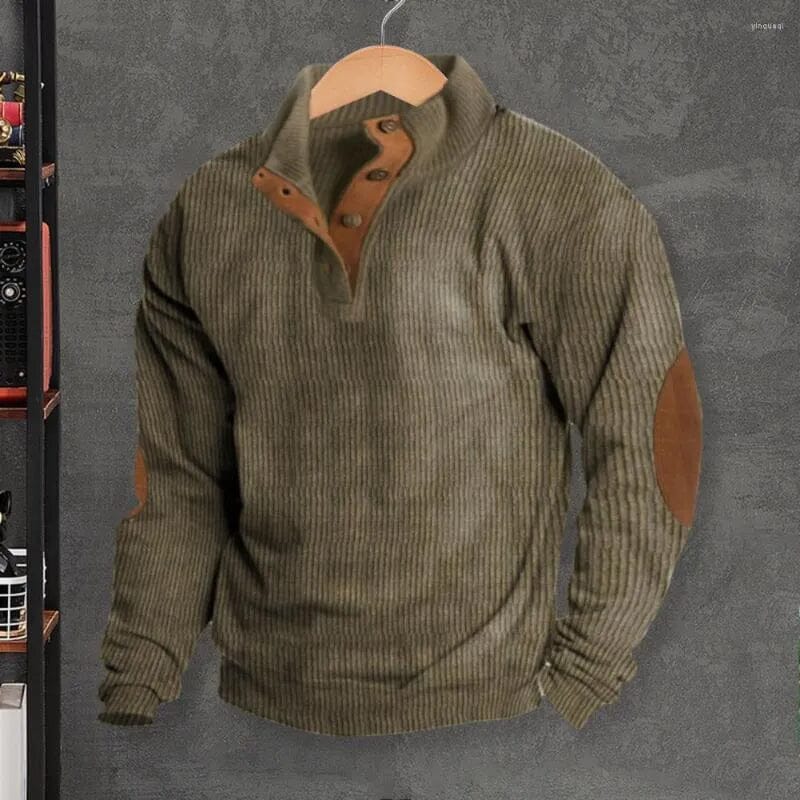 Men's Corduroy Casual Stand Collar Sweatshirts
