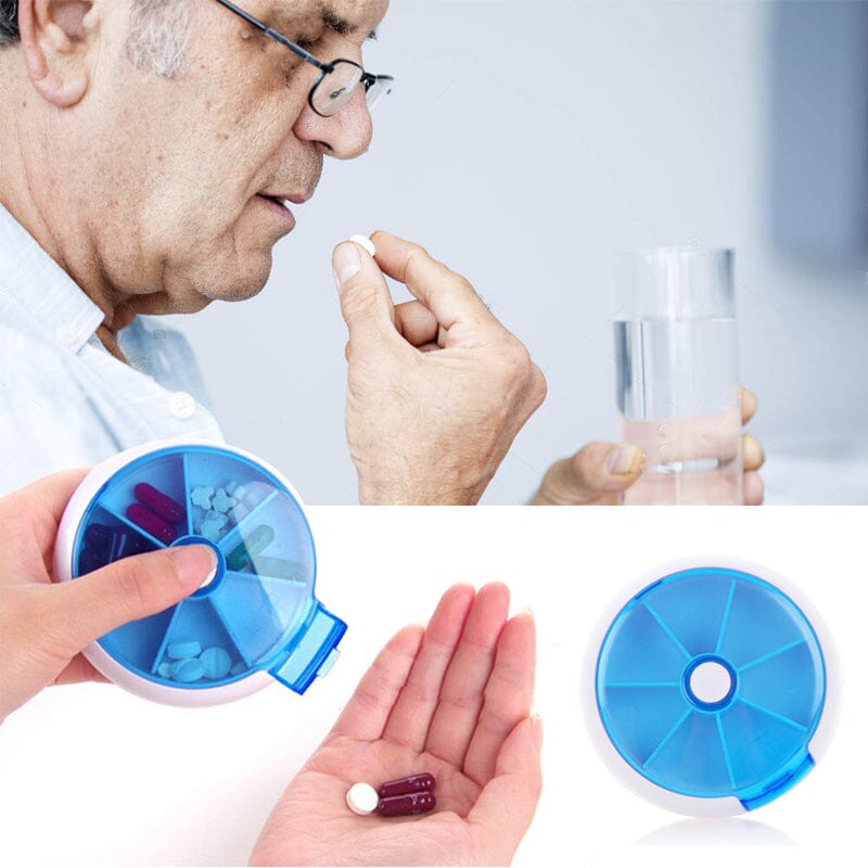 Weekly Portable Round Pill Box