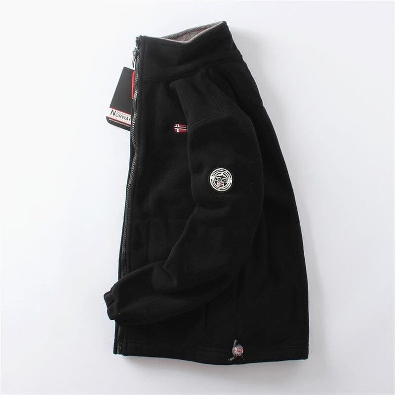 Men’s Double-Layer Fleece Hooded Jacket