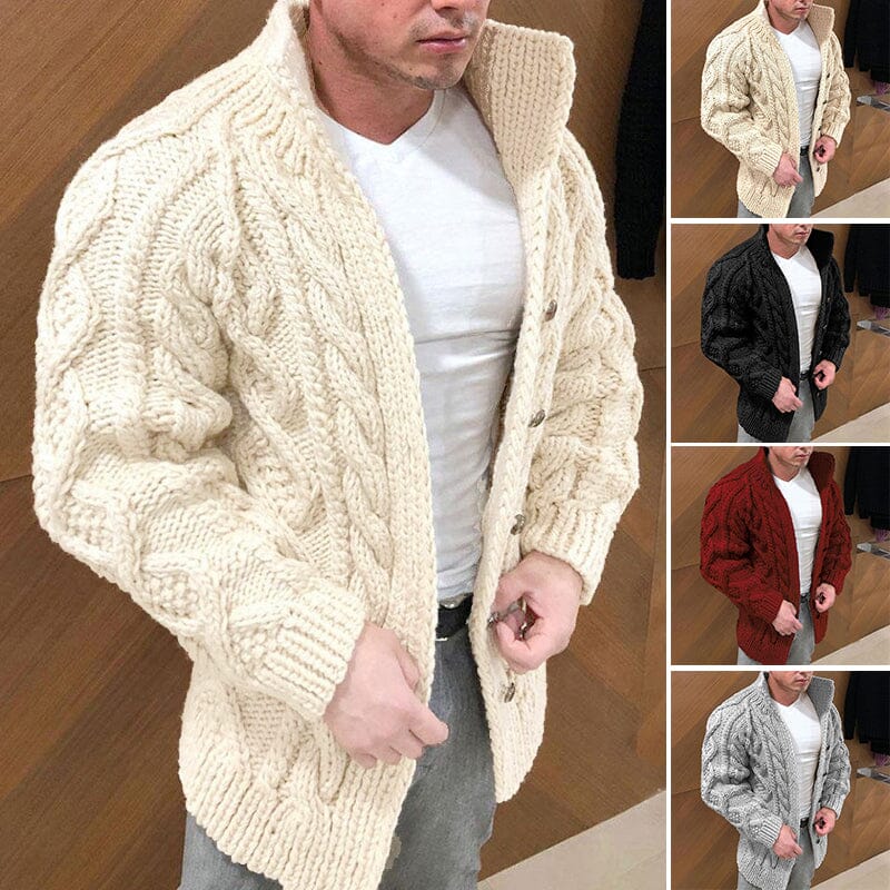 Standard Plain Turtleneck Single-Breasted Men's Sweater