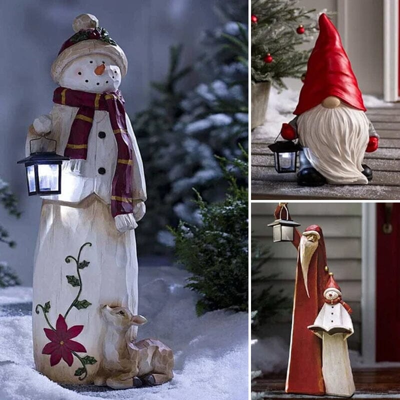 Woodland Snowman with Lantern