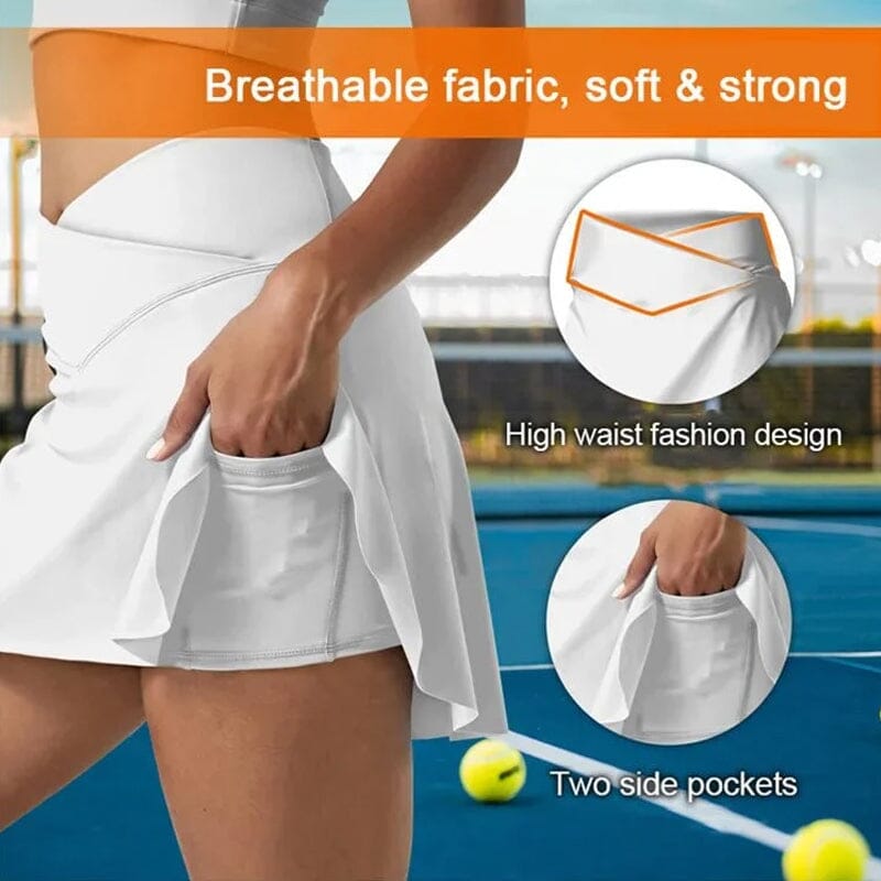 Women's Quick-Dry Tennis Pant-Skirts With Pockets
