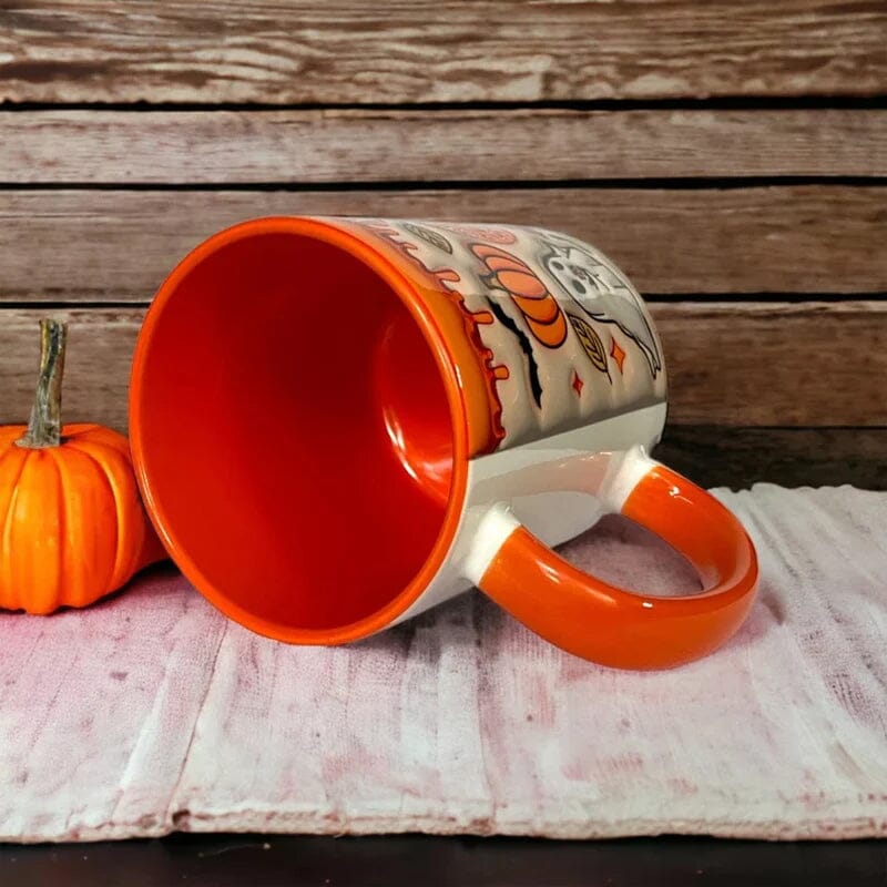 Pumpkin Coffee Cup With Ghost