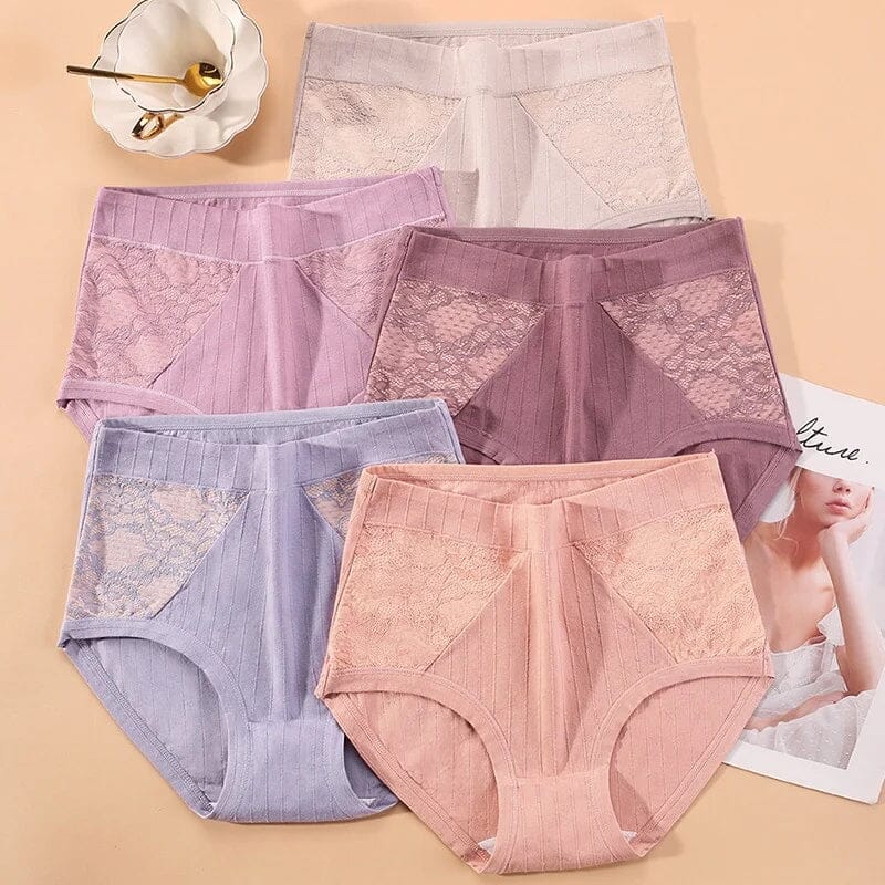 Large Size High Waist Cotton Antibacterial Anti-Side Leak Underwear