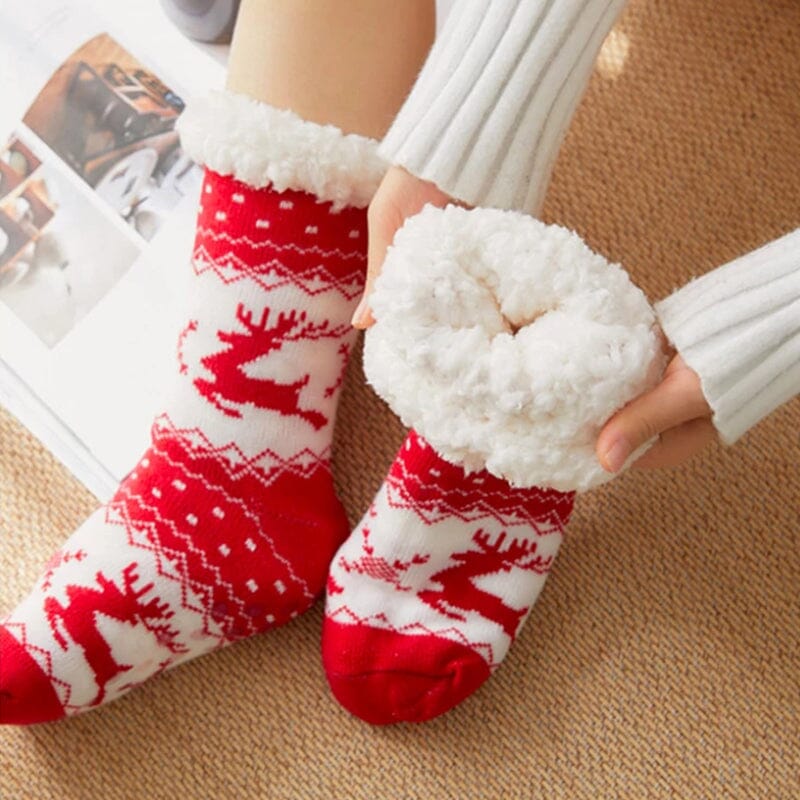 Christmas hot sale reindeer padded cotton socks