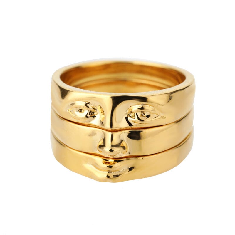 Face Finger Ring Set