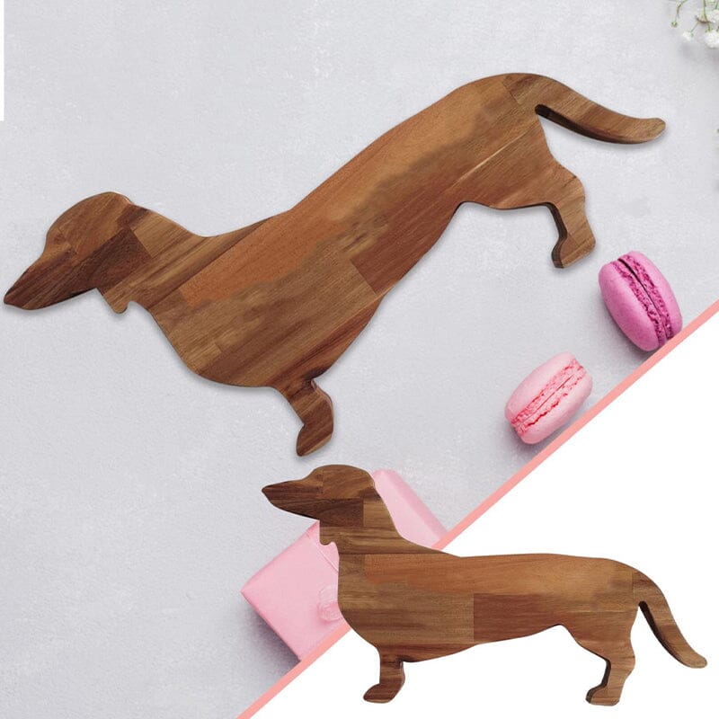 Wooden Dachshund Dog Dinner Plate