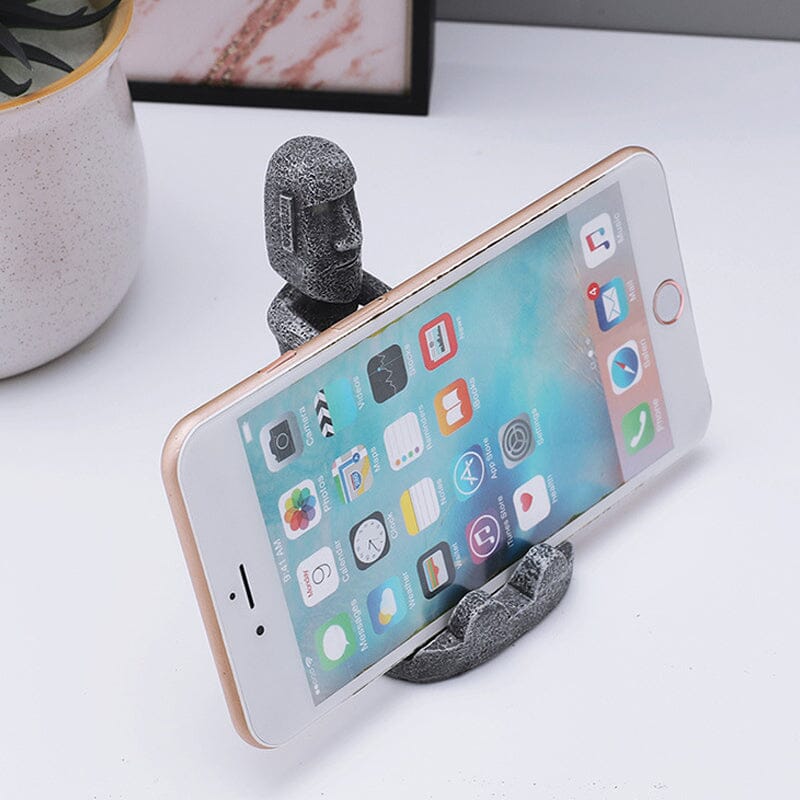 Stone statue phone holder