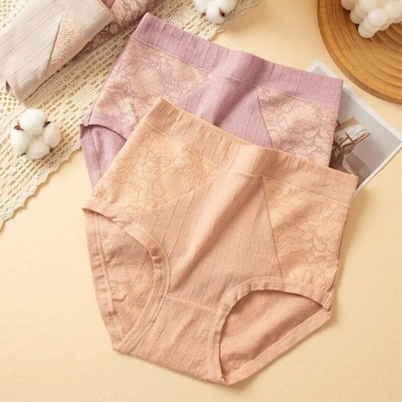 Large Size High Waist Cotton Antibacterial Anti-Side Leak Underwear