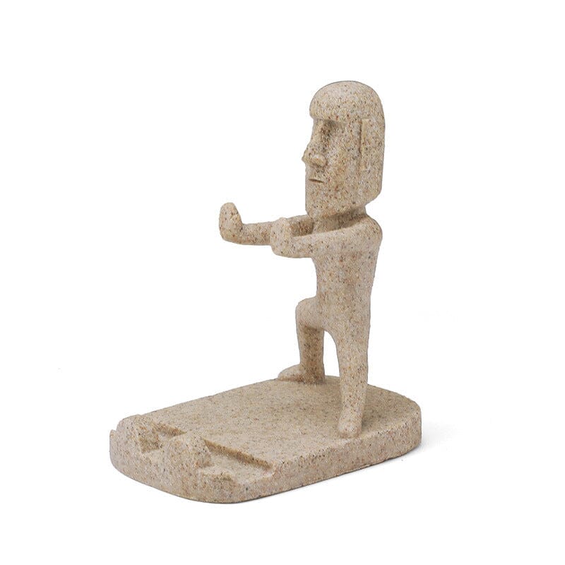 Stone statue phone holder