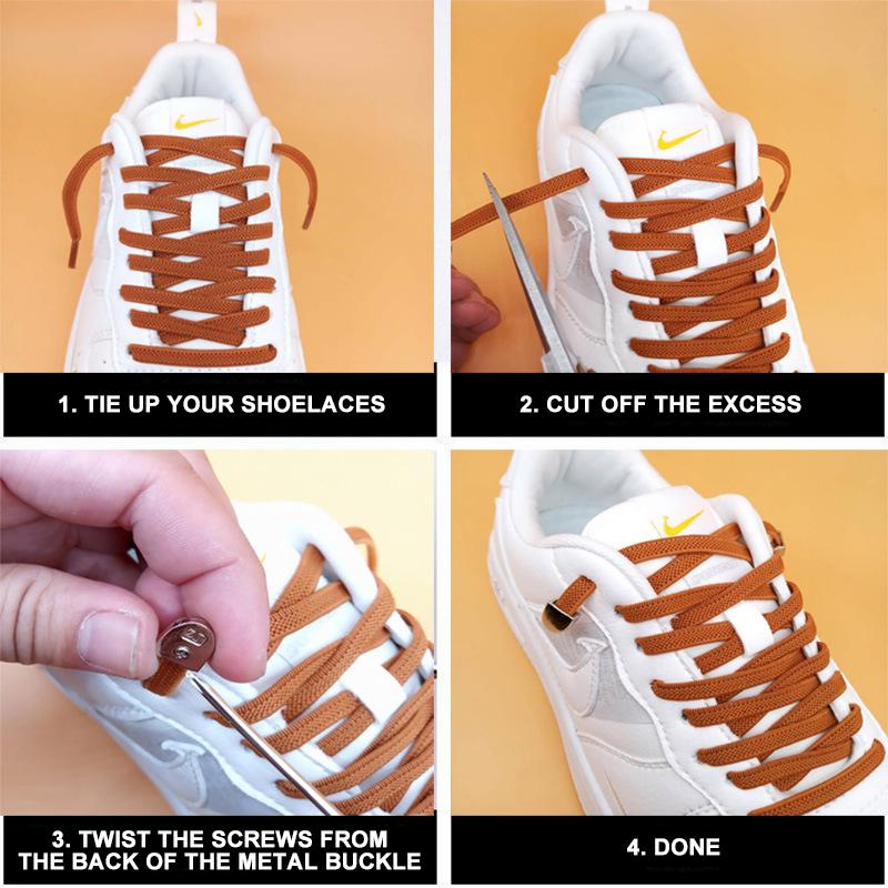 Lazy laces with metal buckle
