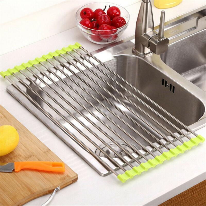 Comfybear™Foldable stainless Steel Roll Up Dish Drying Rack