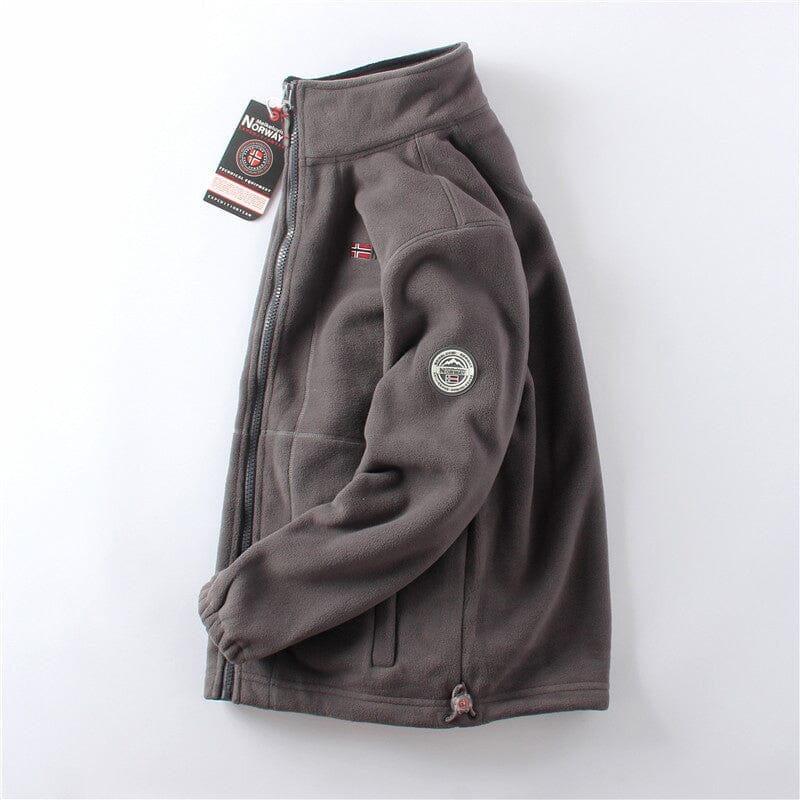 Men’s Double-Layer Fleece Hooded Jacket