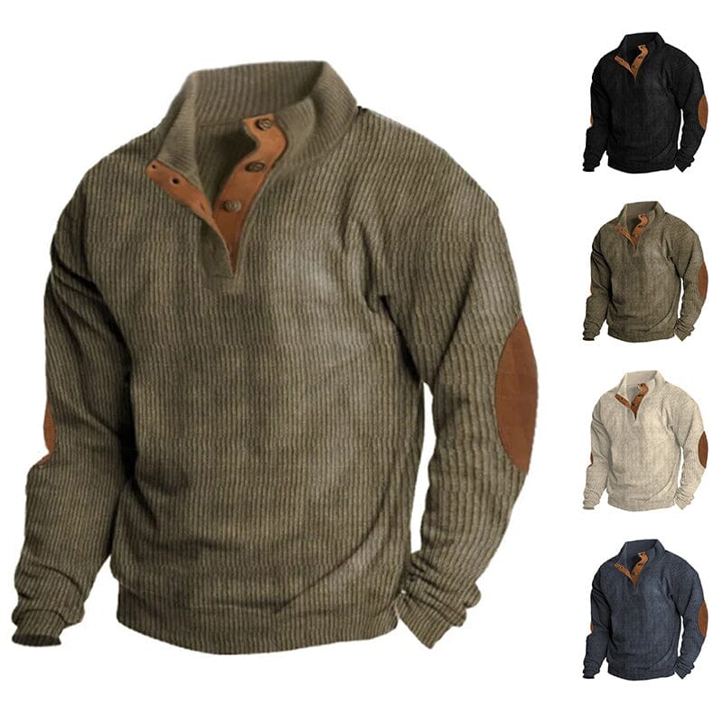 Men's Corduroy Casual Stand Collar Sweatshirts